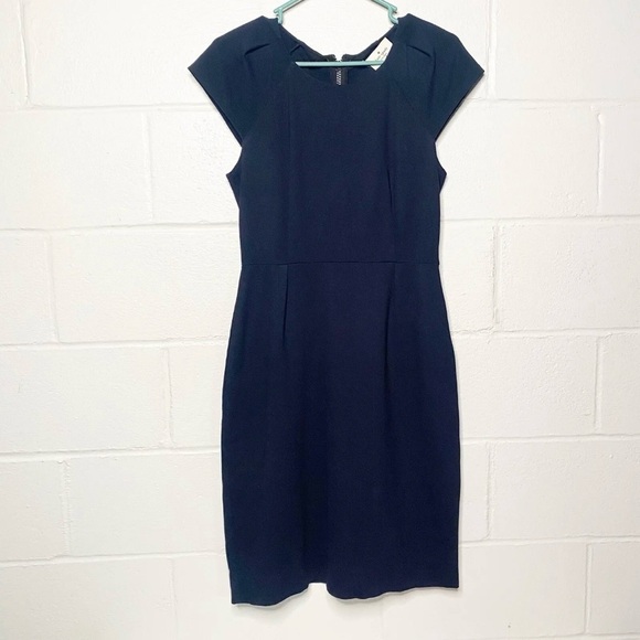 Kate Spade Black Knit Dress Black Knee Length MIDI Sz 10 Fit Flare - Picture 2 of 15